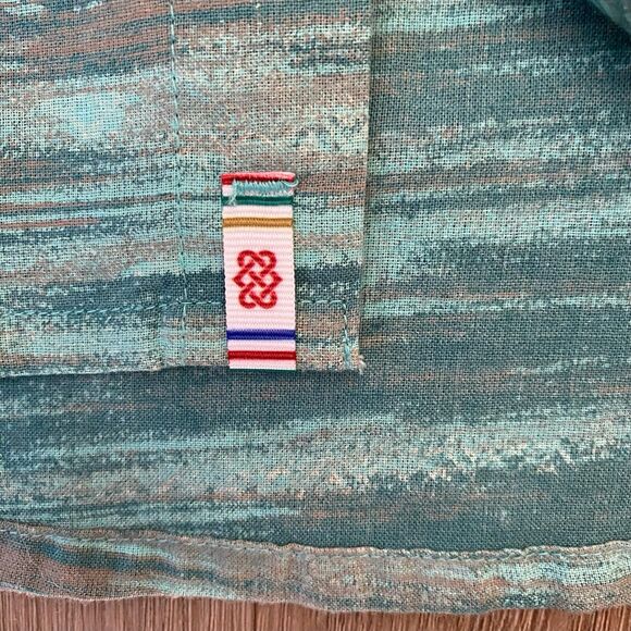 Sherpa Adventure Gear Short Sleeve Shirt Green Geometric Plaid Large - Picture 4 of 8